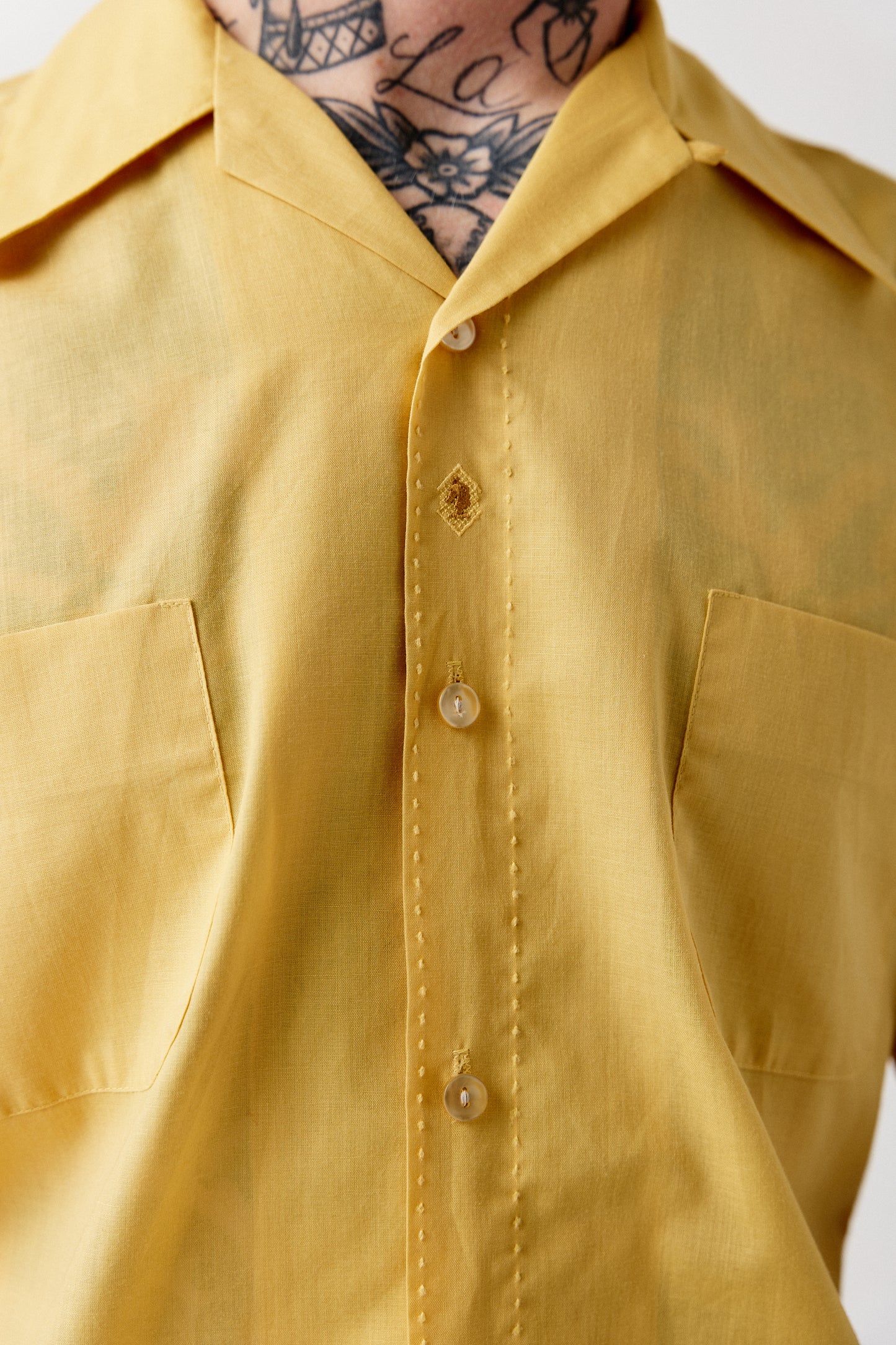 70s Golden Button Up