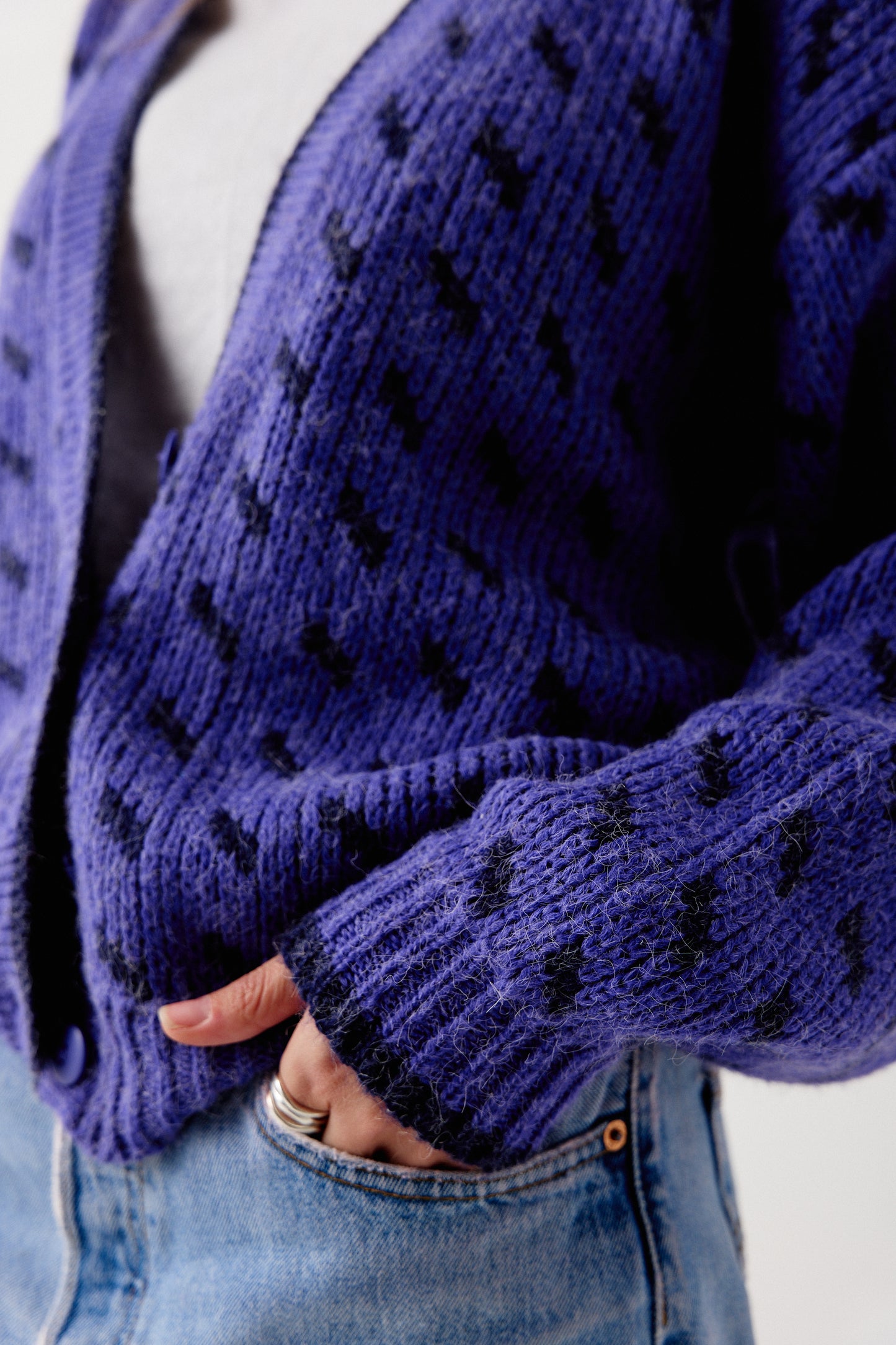 80s Fuzzy Purple Cardigan
