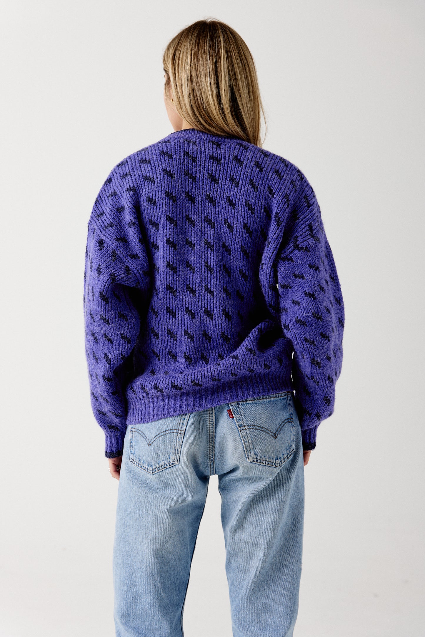 80s Fuzzy Purple Cardigan